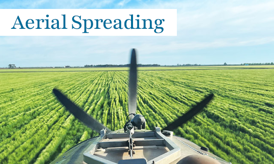 The process of distributing agricultural materials - seeds, fertilizers or pesticides.